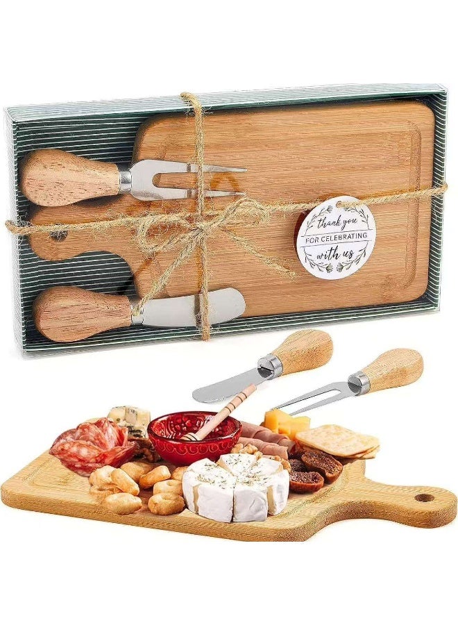 Home Smart Bamboo Cheese Board Rectangular cheese board with Utensils and Gift Packing Ideal for Food Serving and Perfect addition in your Kitchen. - Image 1